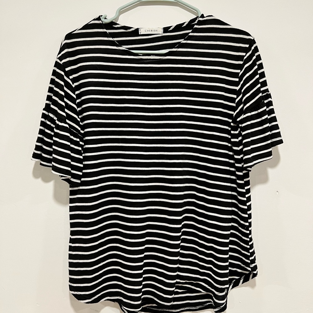 Black & White Striped Top